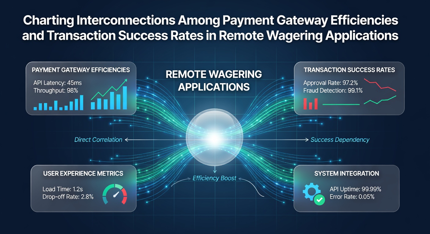 Infographic showing payment gateway processing flows and transaction success metrics in remote wagering platforms
