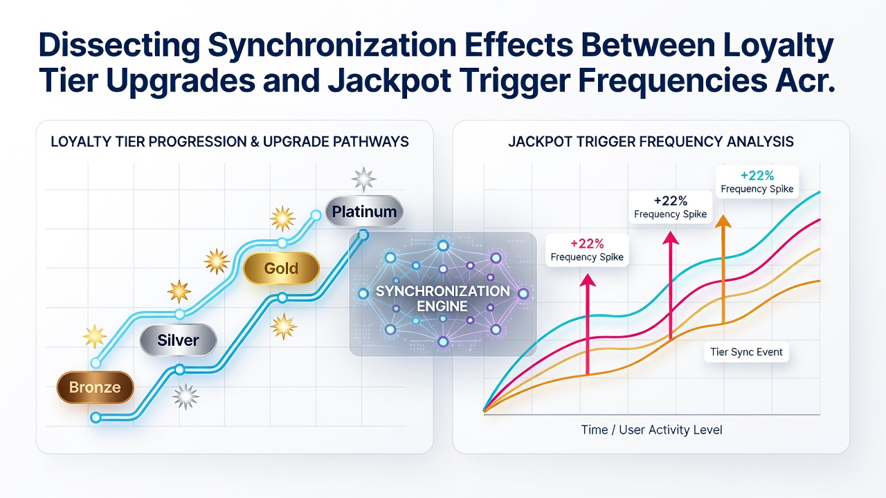 Data visualization of jackpot trigger rates before and after loyalty tier upgrades across multiple wagering nodes