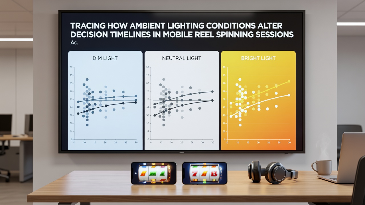 Graph overlay showing decision timeline variations plotted against ambient lux levels during reel spinning sessions in multiple time zones